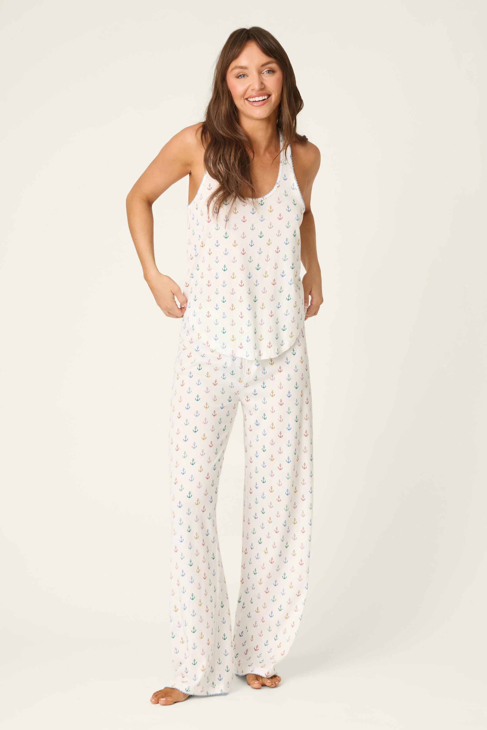 Meet Me By The Sea Anchors Aweigh Long PJ Set - Image 3
