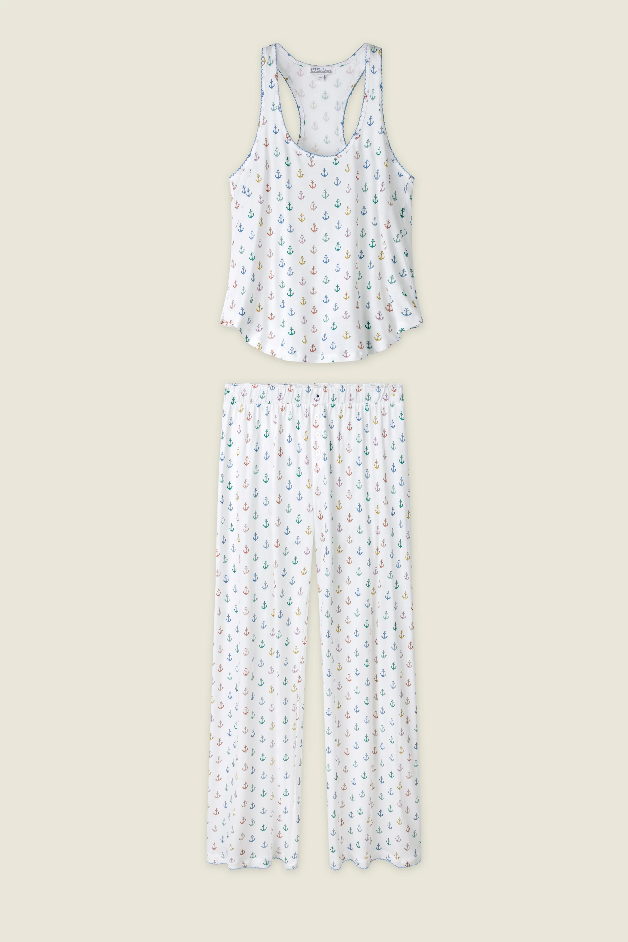 Meet Me By The Sea Anchors Aweigh Long PJ Set - Image 8