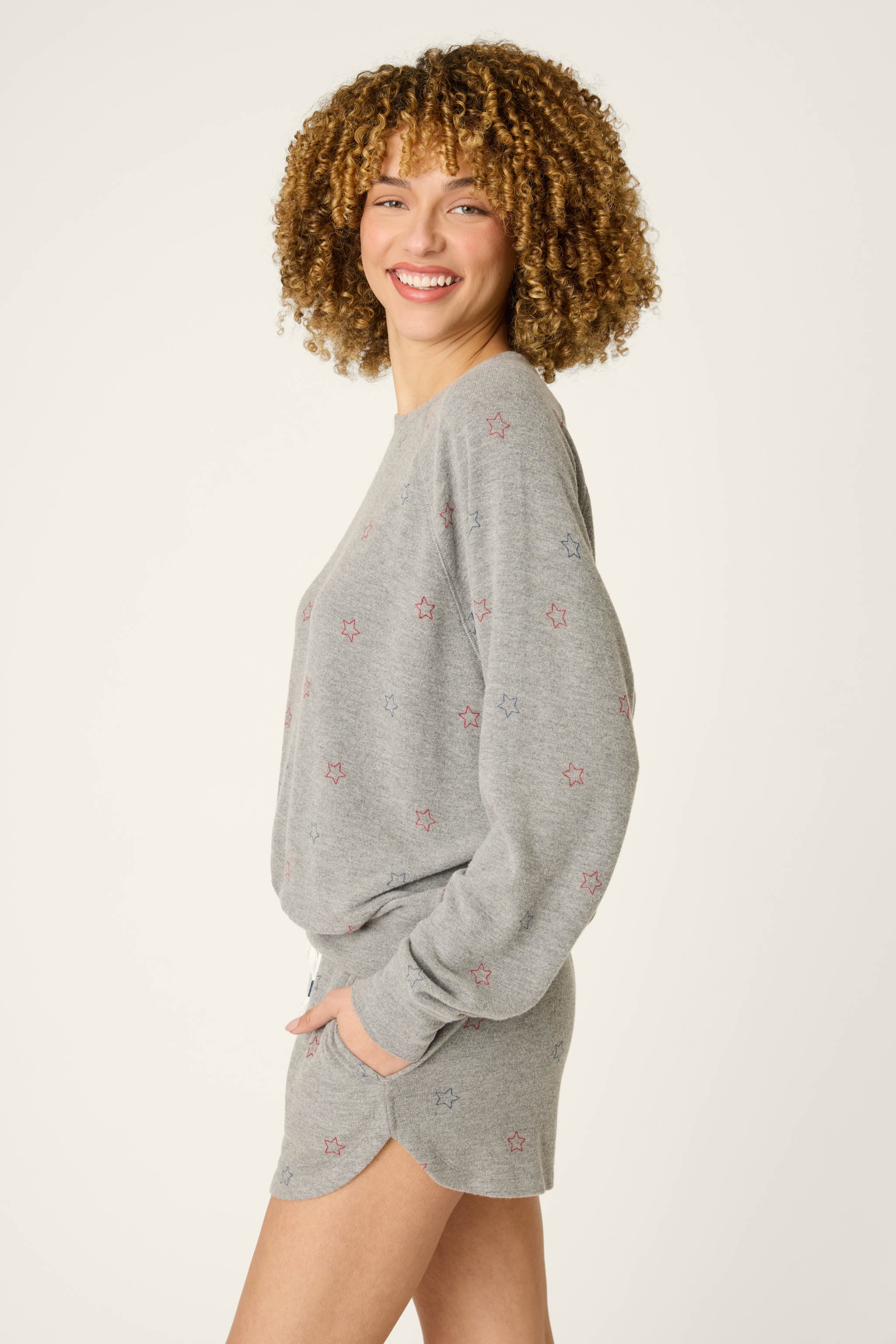 Red, White, & Woof Star Print Long Sleeve Top - Image 5