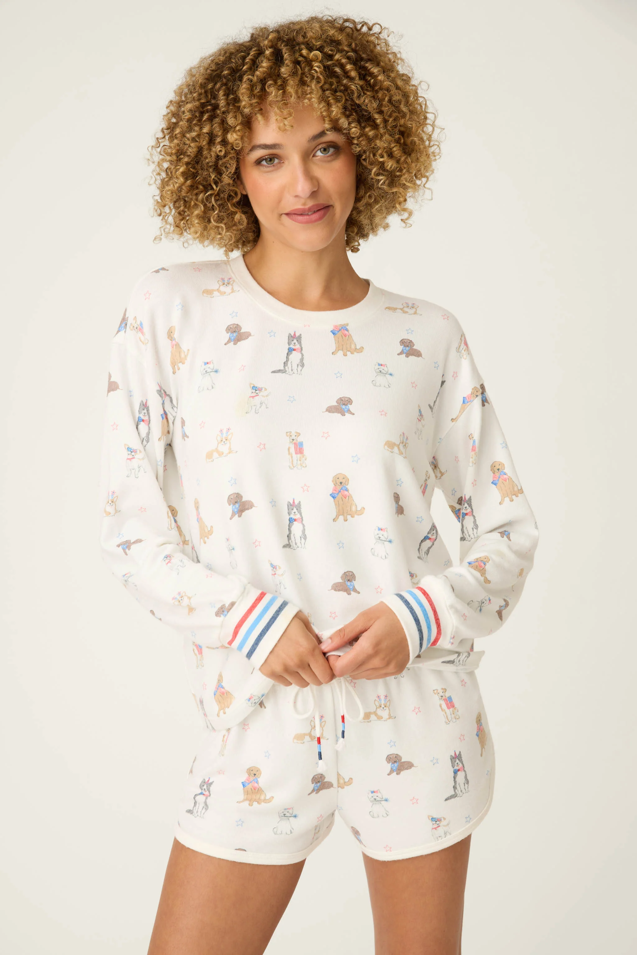 Red, White, & Woof Patriotic Pups Long Sleeve Top - Image 3