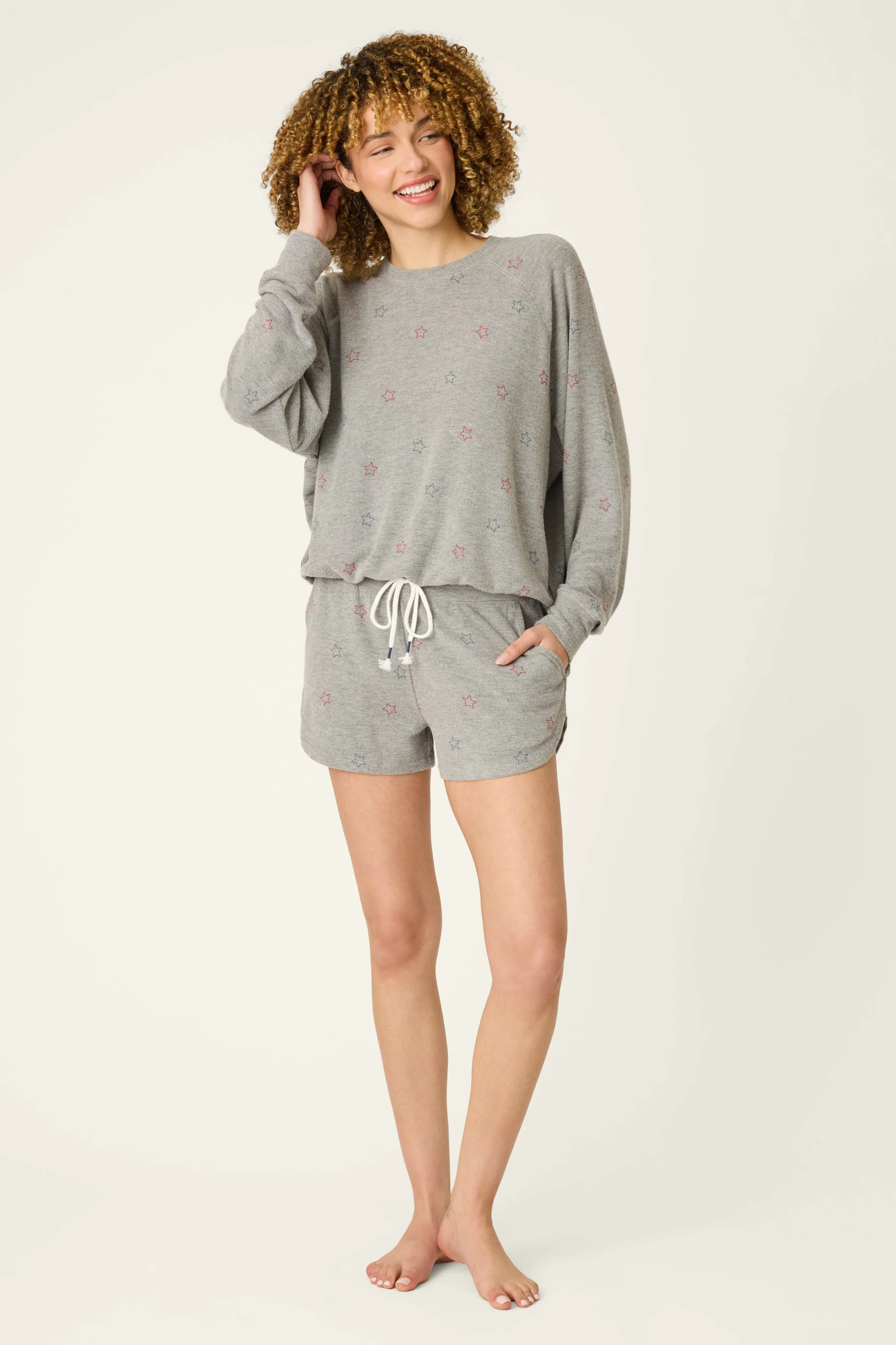 Red, White, & Woof Star Print Shorts - Image 3