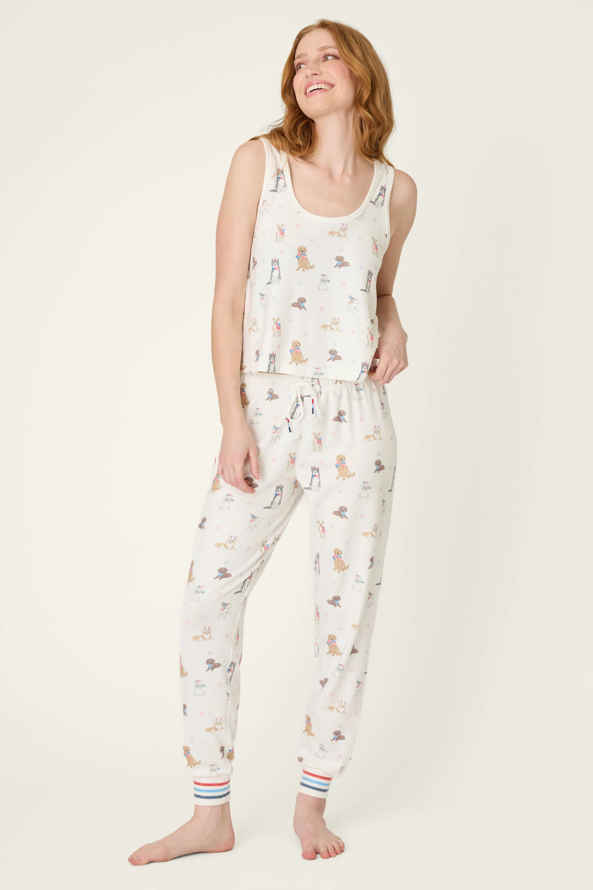 Red, White, & Woof Patriotic Pups Long PJ Set - Image 2