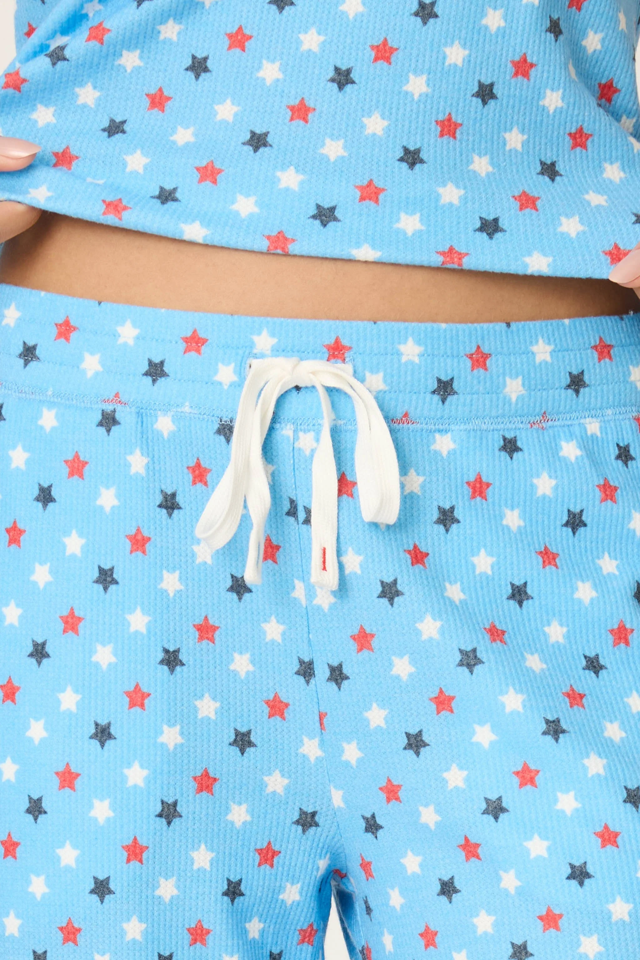 Star Spangled Summer Bay Blue Star Print Pajama Pants - Image 6