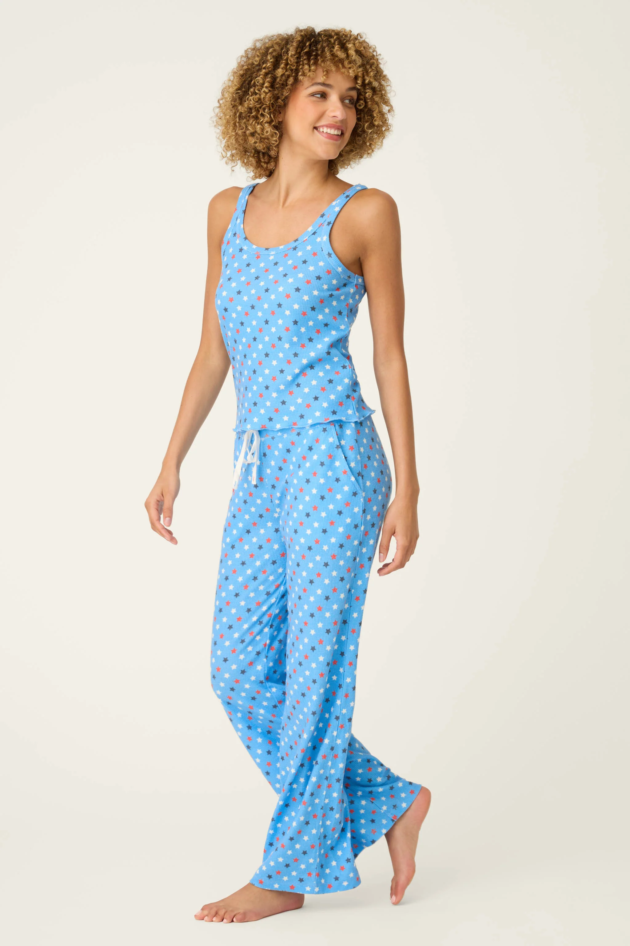 Star Spangled Summer Bay Blue Star Print PJ Set - Image 6