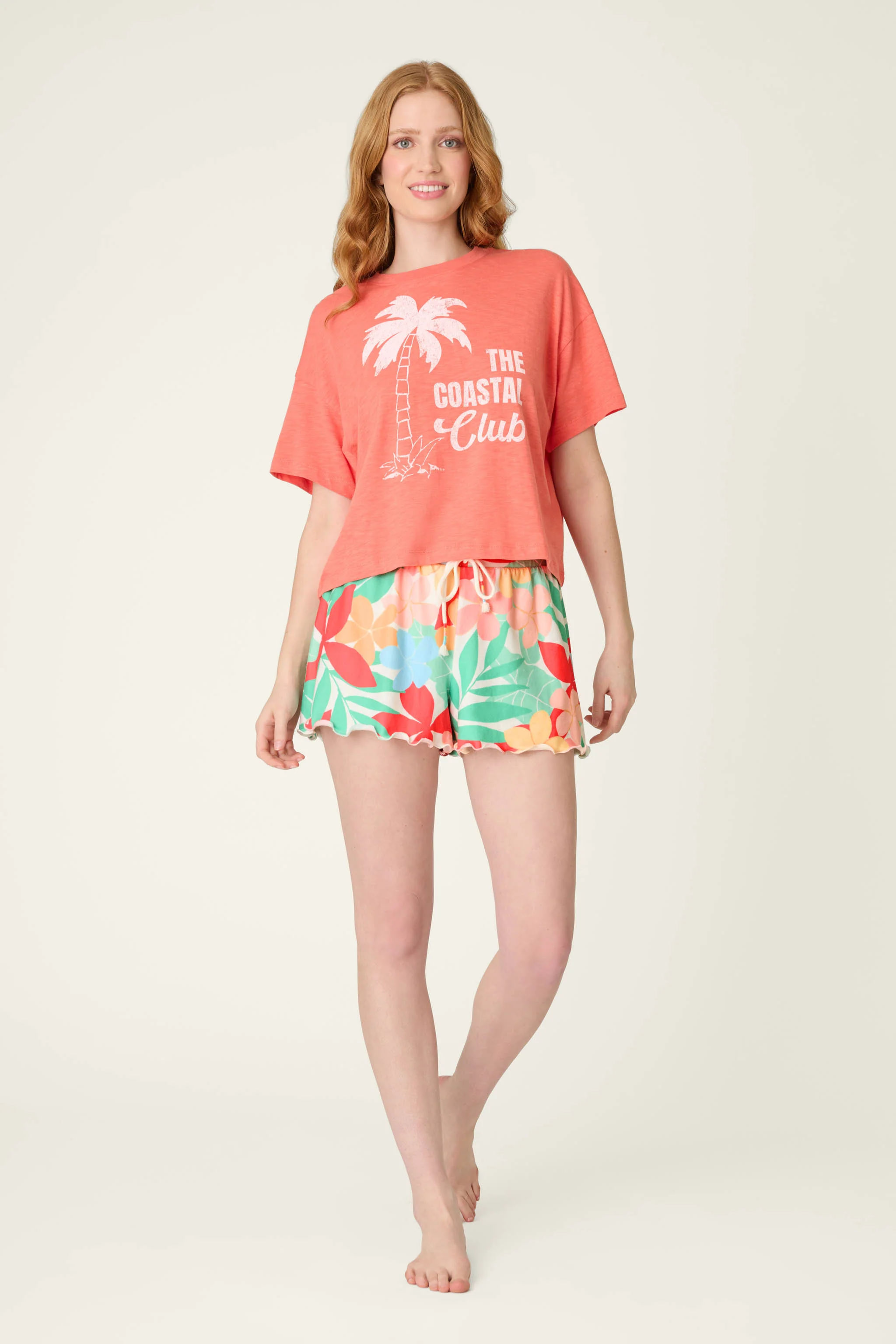 The Coastal Club Sunset Blooms Sleep Shorts - Image 2
