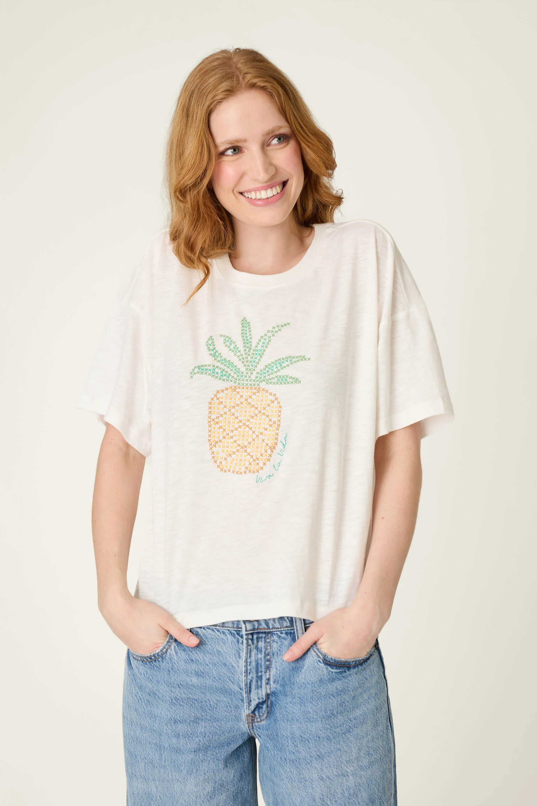Viva la Vida Puff Paint Pineapple T-Shirt