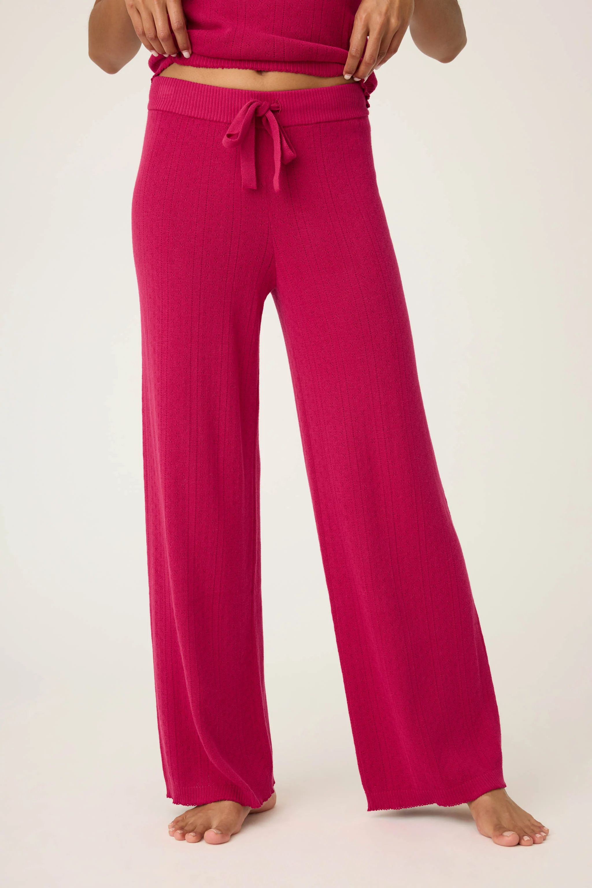 Sweetheart Pointelle Solid Lounge Pants - Image 3