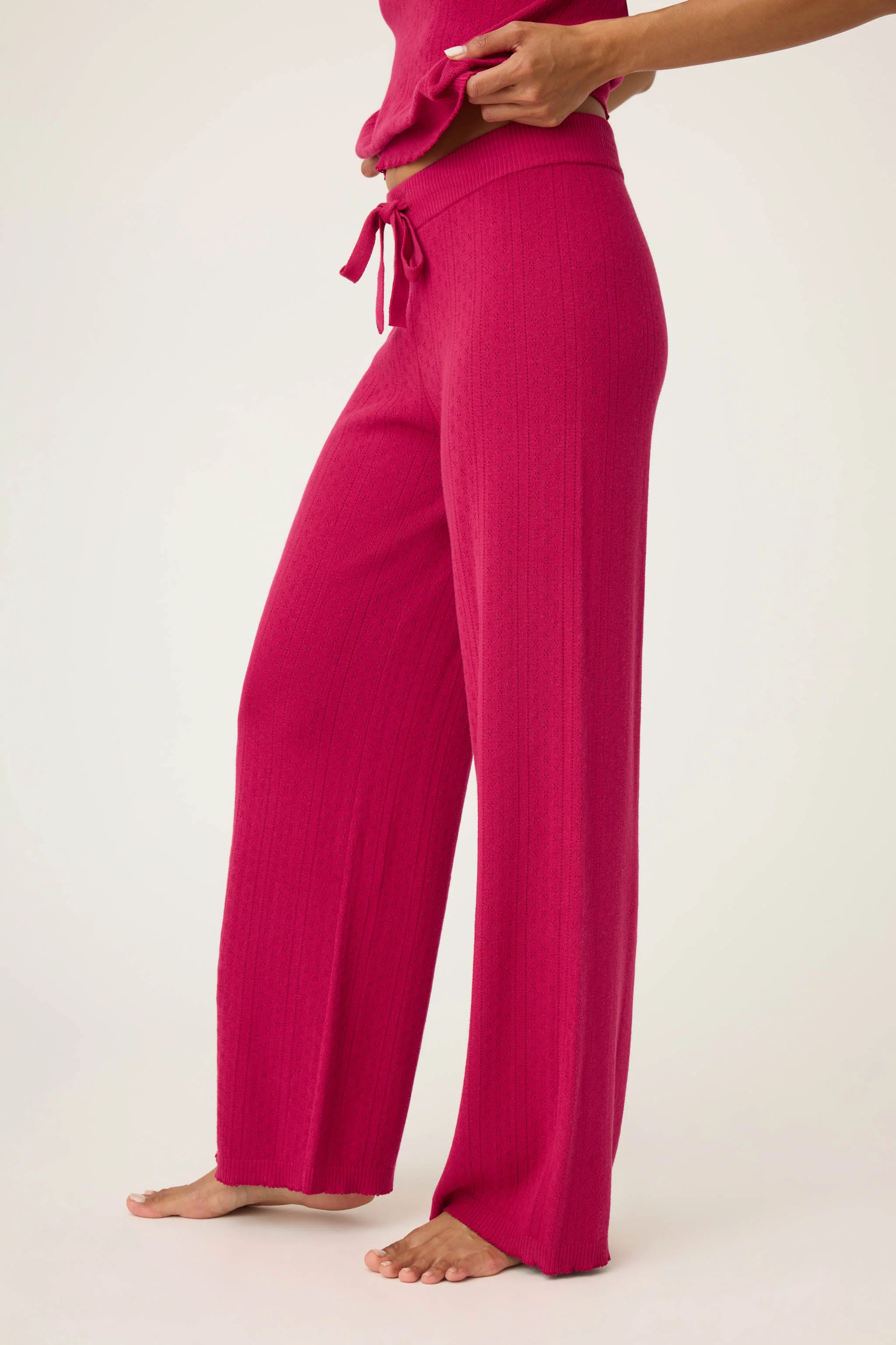 Sweetheart Pointelle Solid Lounge Pants - Image 5