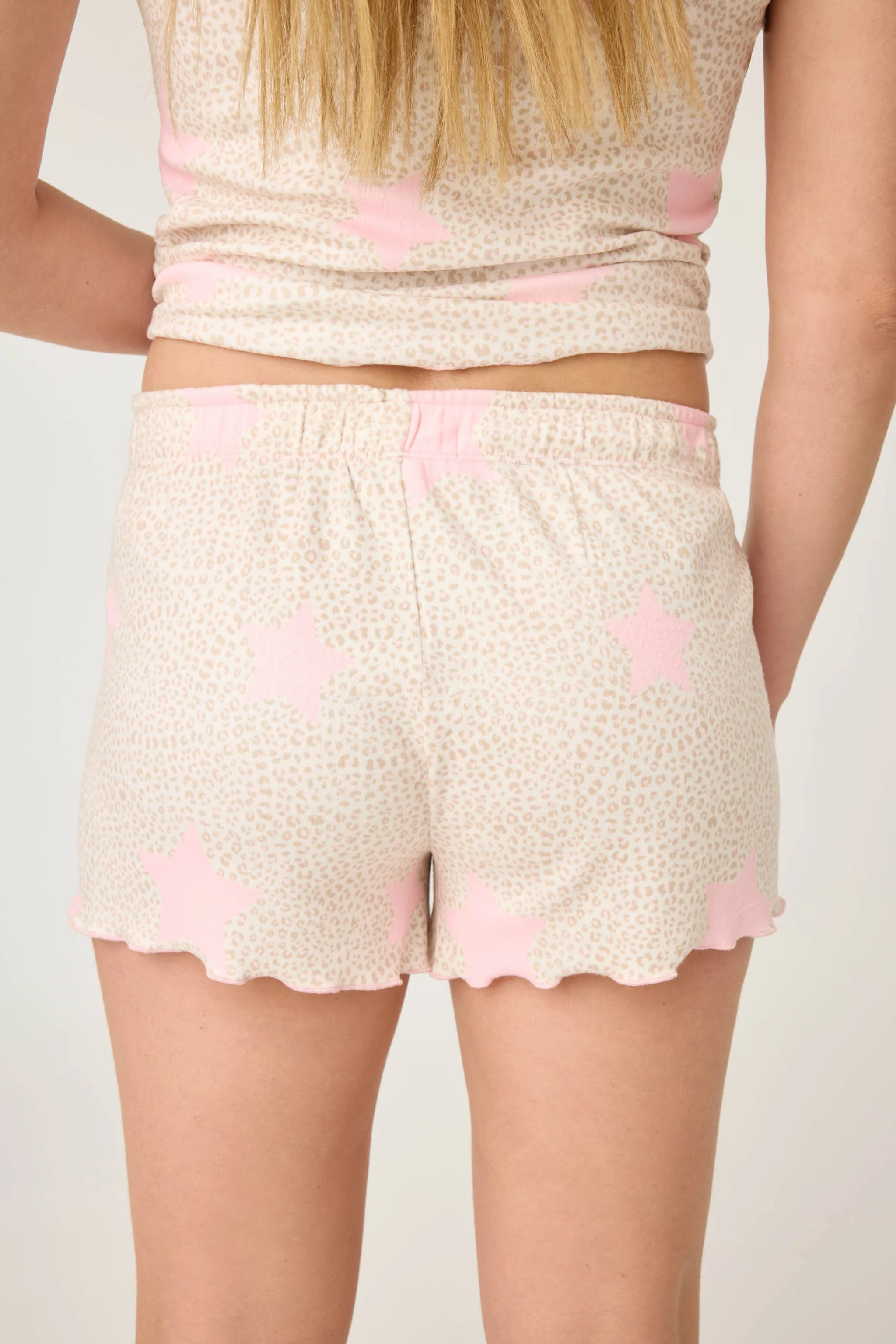 Stay Wild Leopard & Star Print Pointelle Shorts - Image 6
