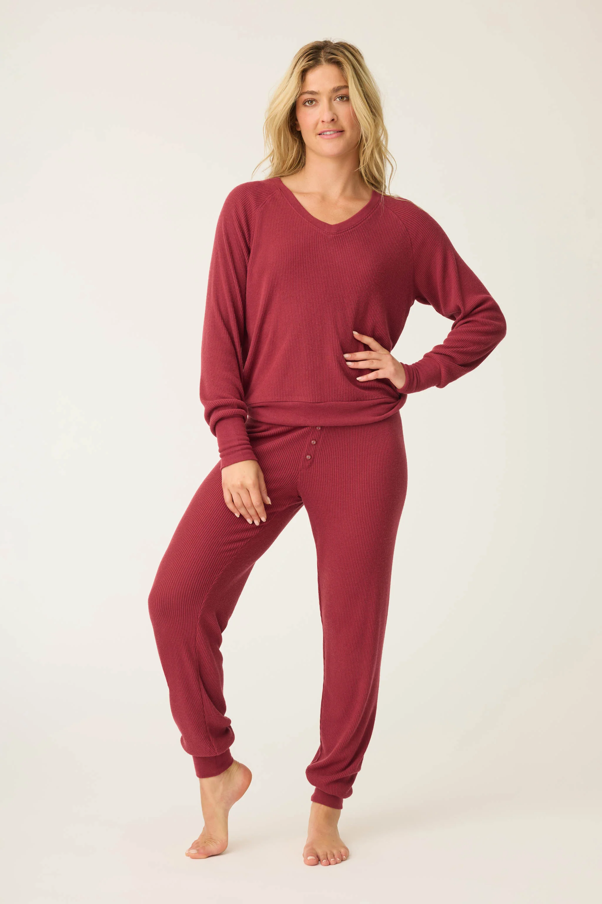 Textured Essentials Port Long Sleeve Top - Image 6