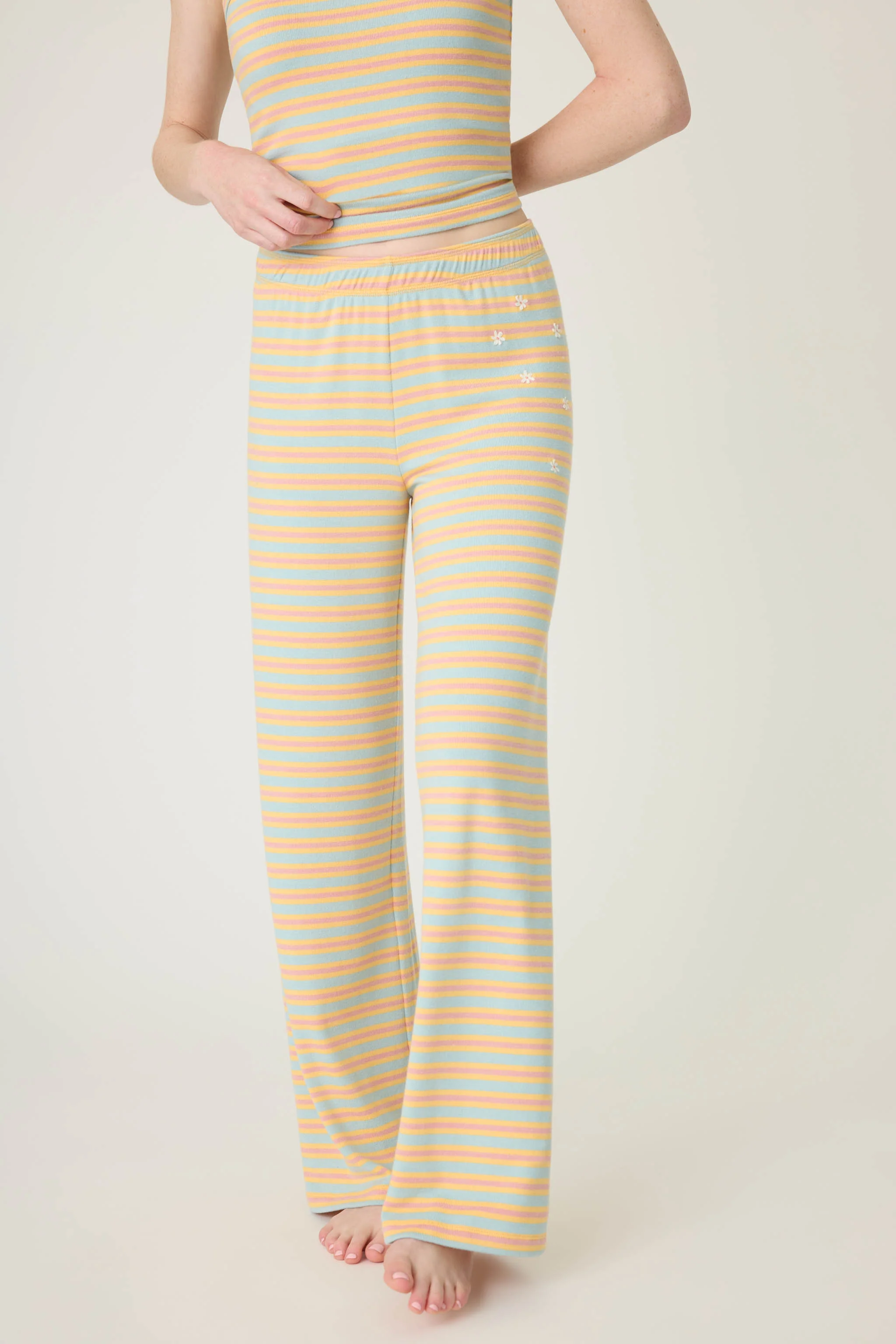 Sunshine On My Mind Striped Open Leg Pants - Image 3