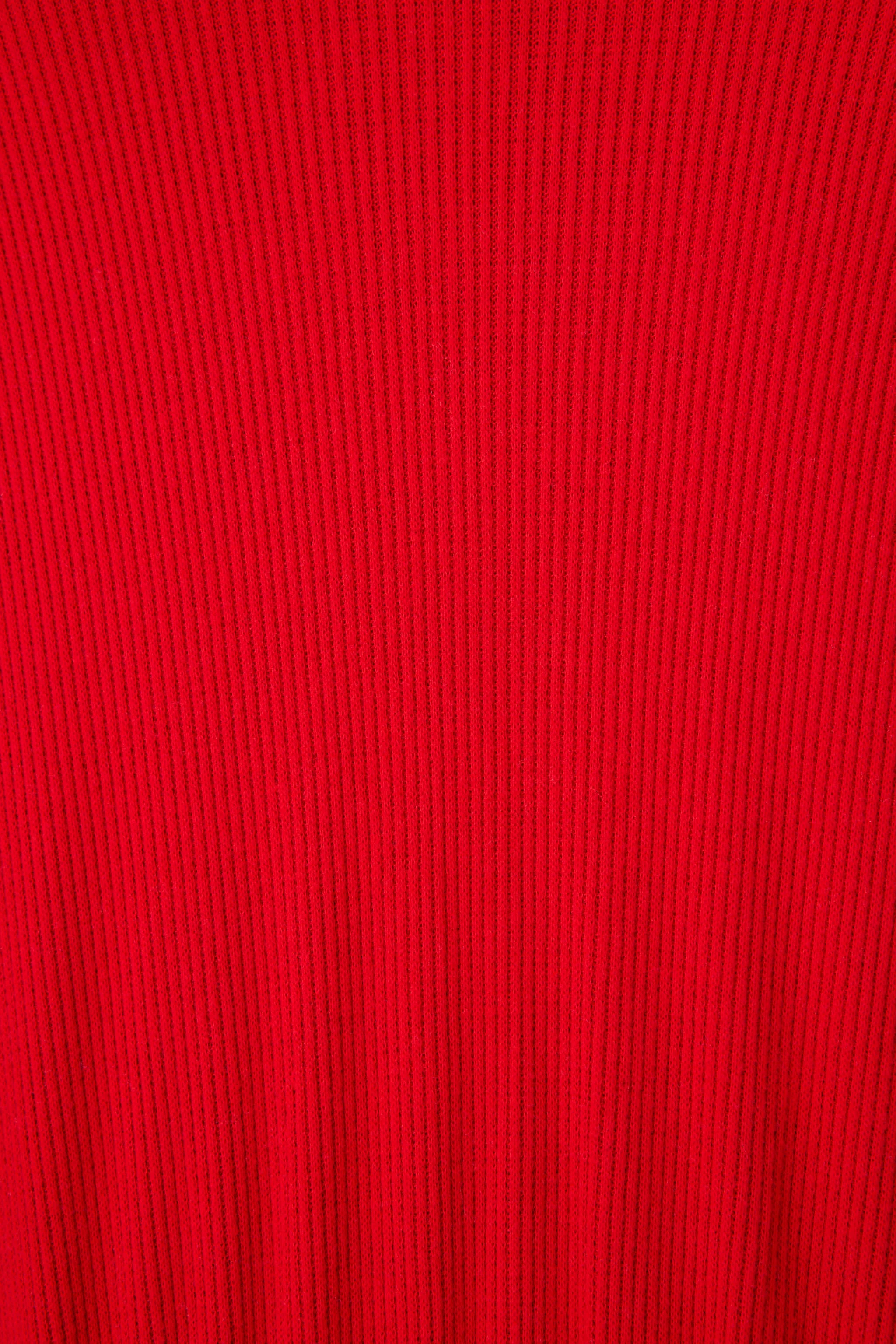 Textured Essentials Red Long Sleeve Top - Image 7