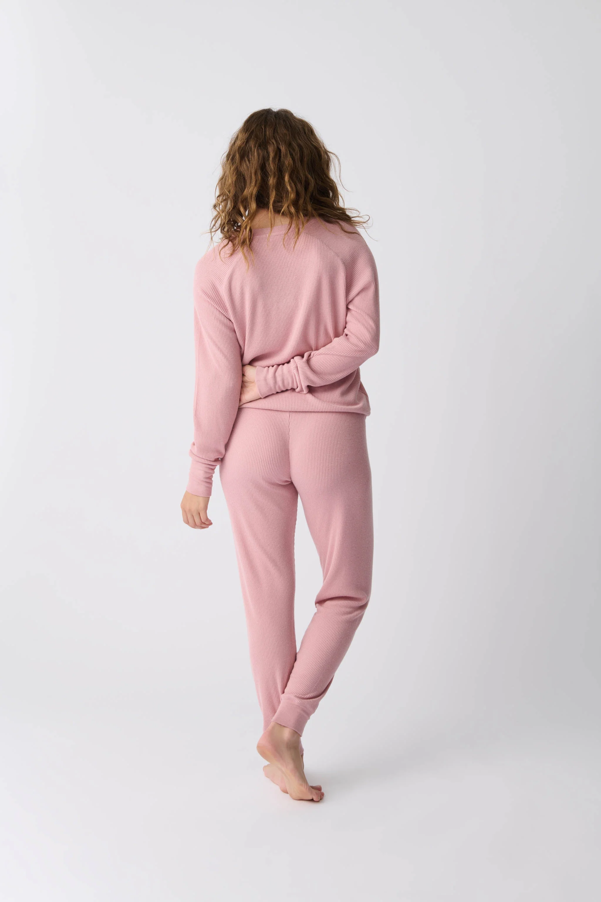 Textured Essentials Rosewood Long Sleeve Top - Image 5