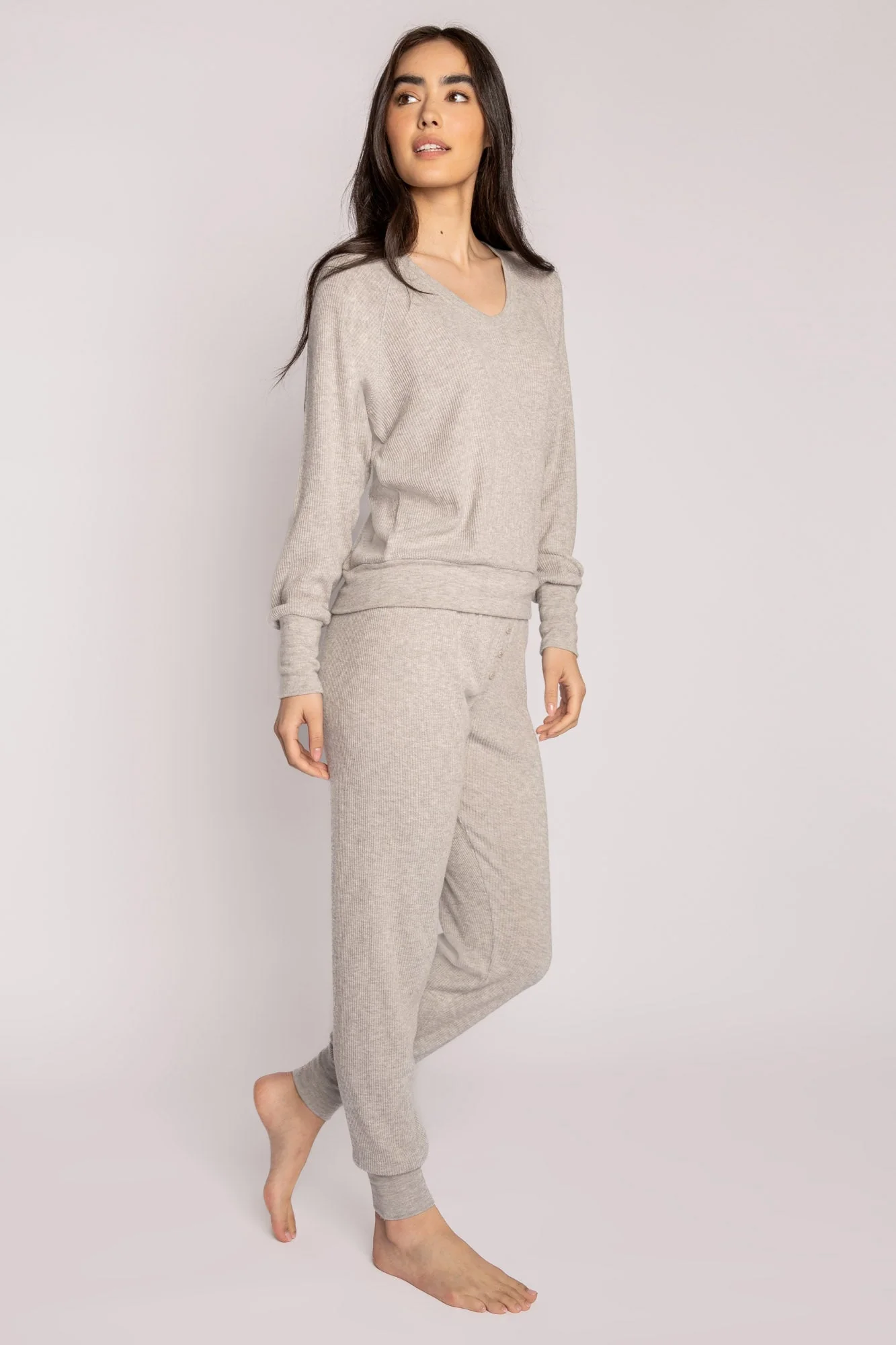 Textured Essentials Heather Grey Lounge Set