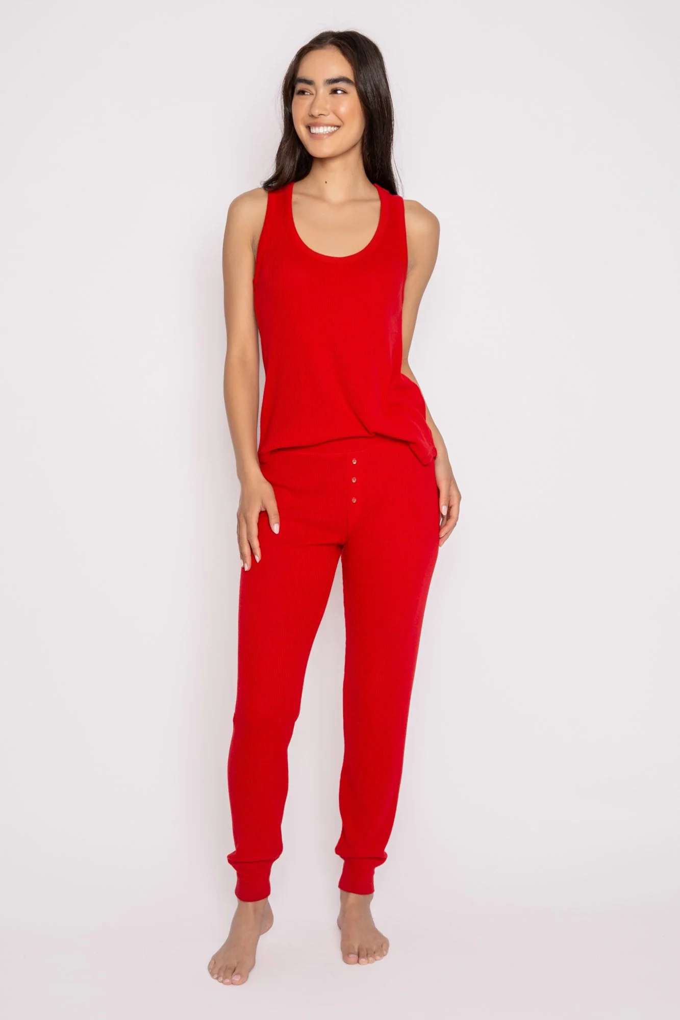 Textured Essentials Red Tank Top Lounge Set - Image 6
