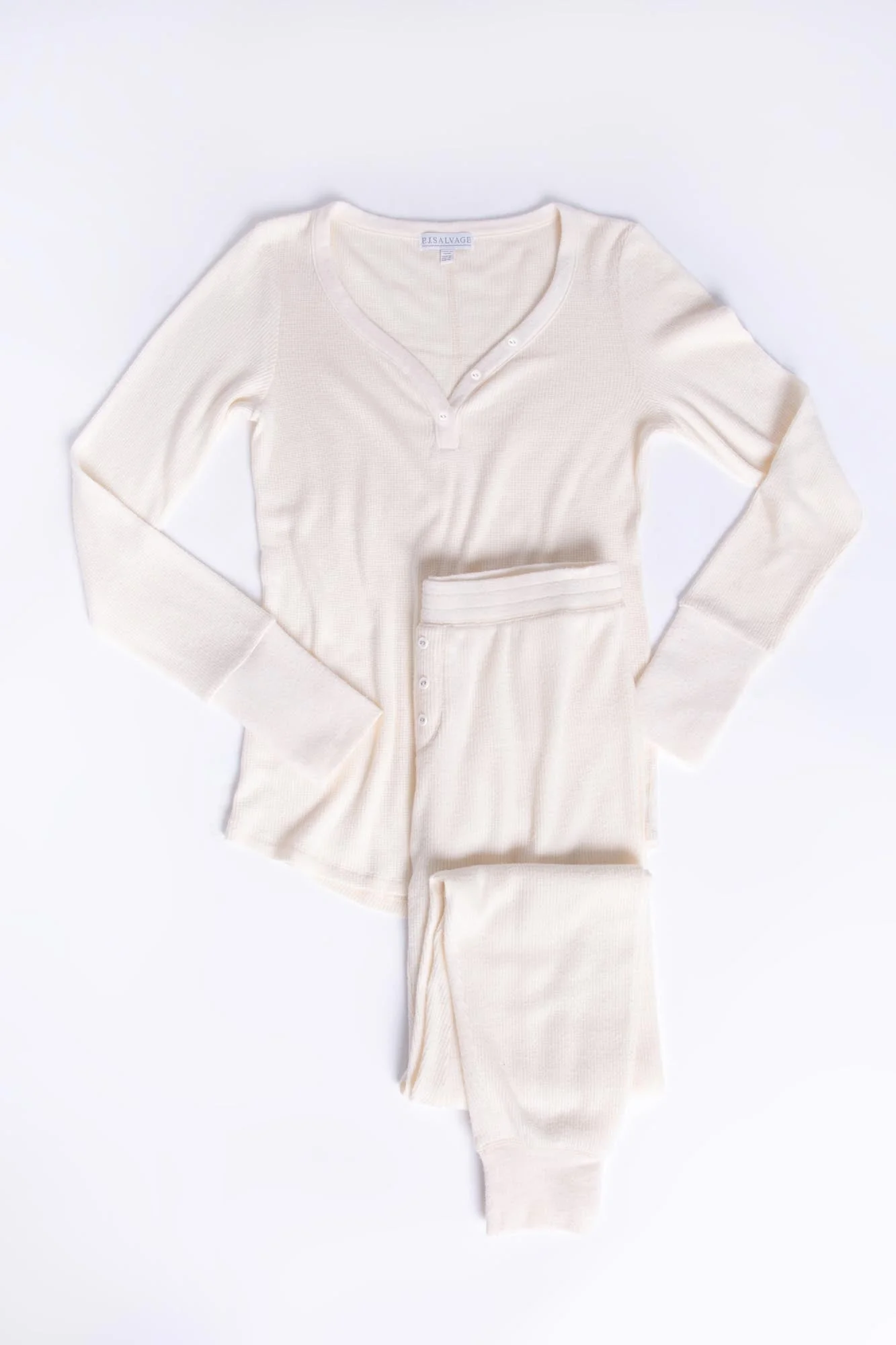 Textured Essentials Stone Henley Top Lounge Set - Image 2