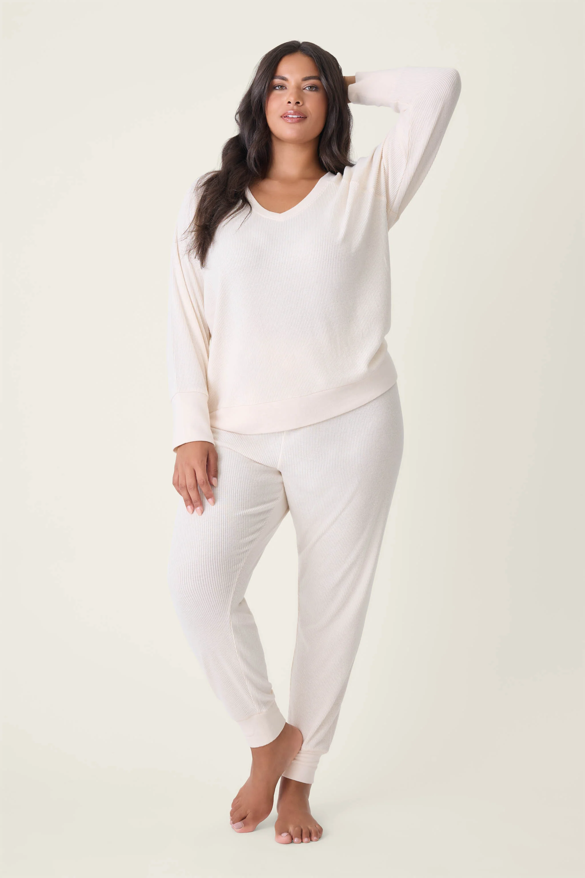 Textured Essentials Stone Plus Size Lounge Set - Image 3