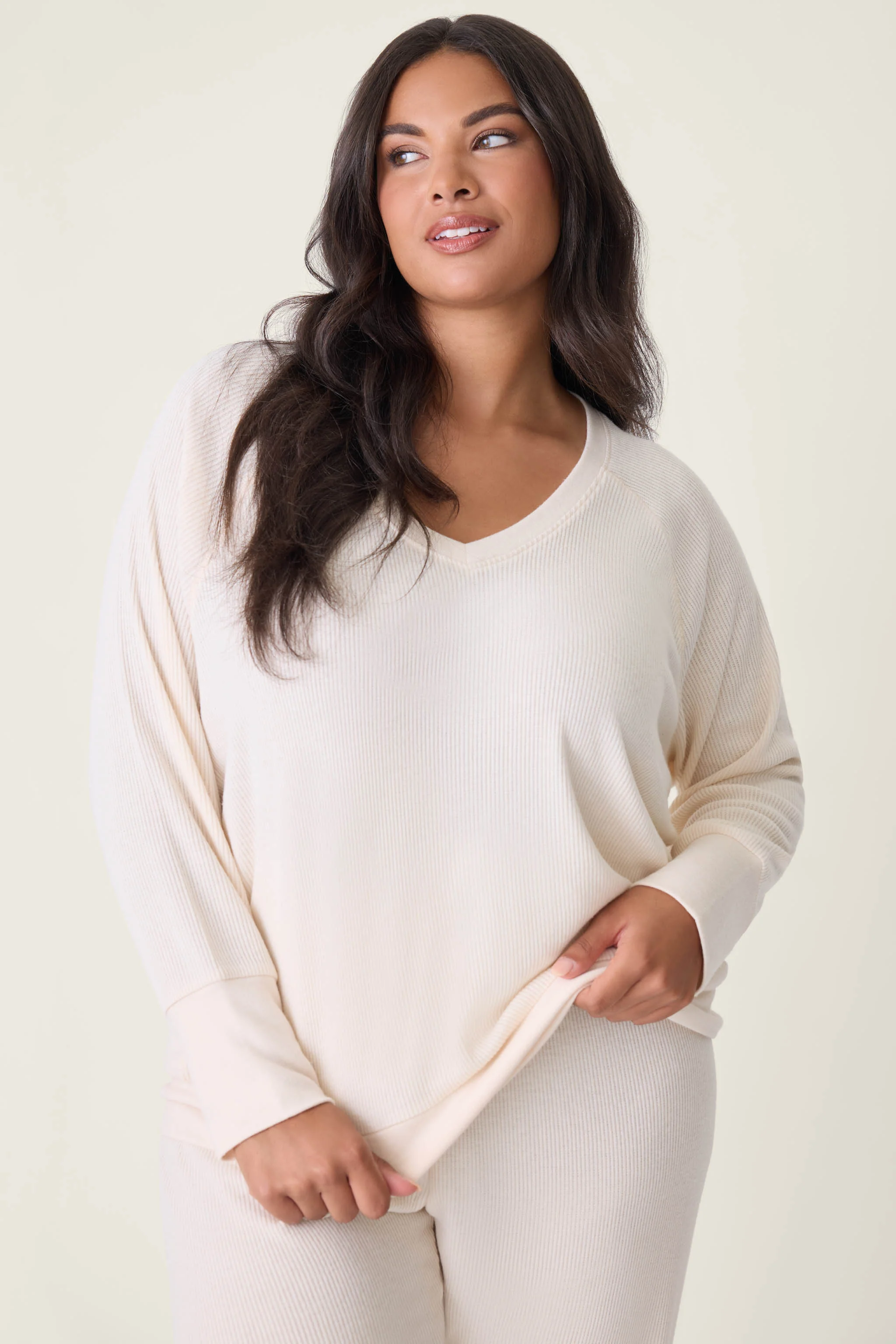 Textured Essentials Stone Plus Size Lounge Set - Image 4
