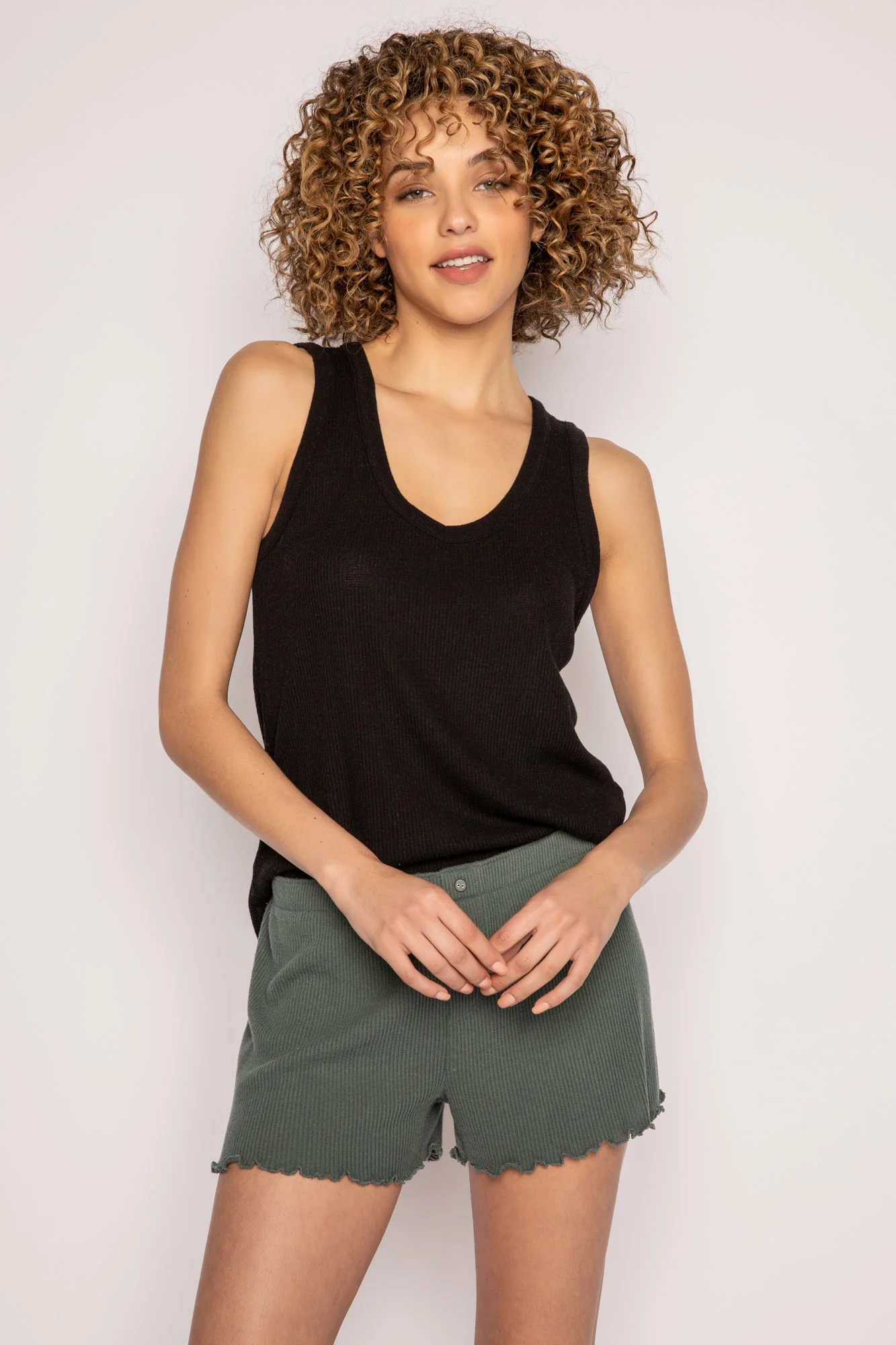 Textured Essentials Sage Leaf Shorts - Image 3