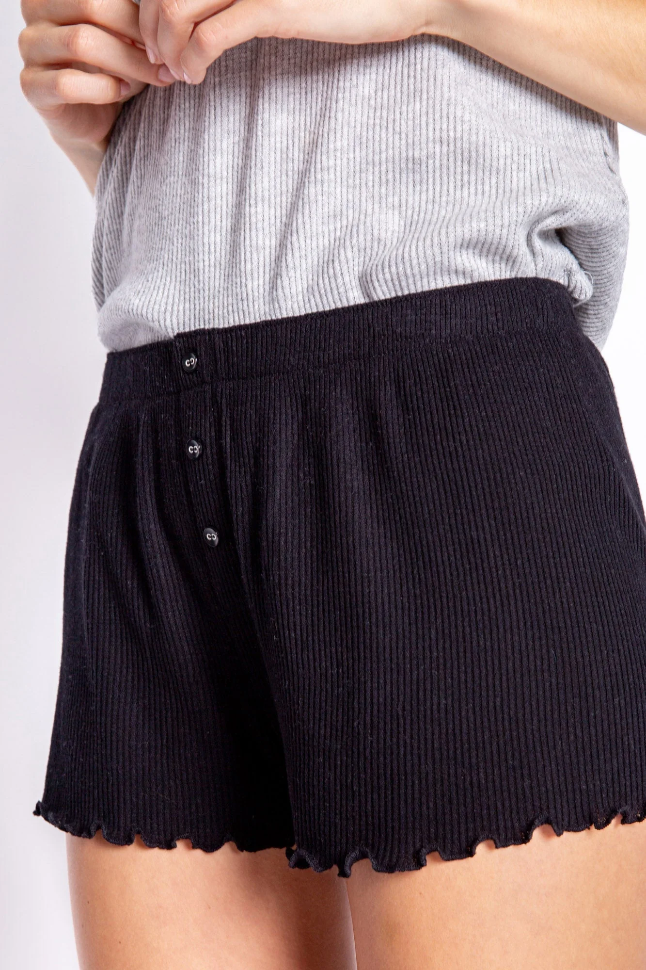 Textured Essentials Black Shorts - Image 4
