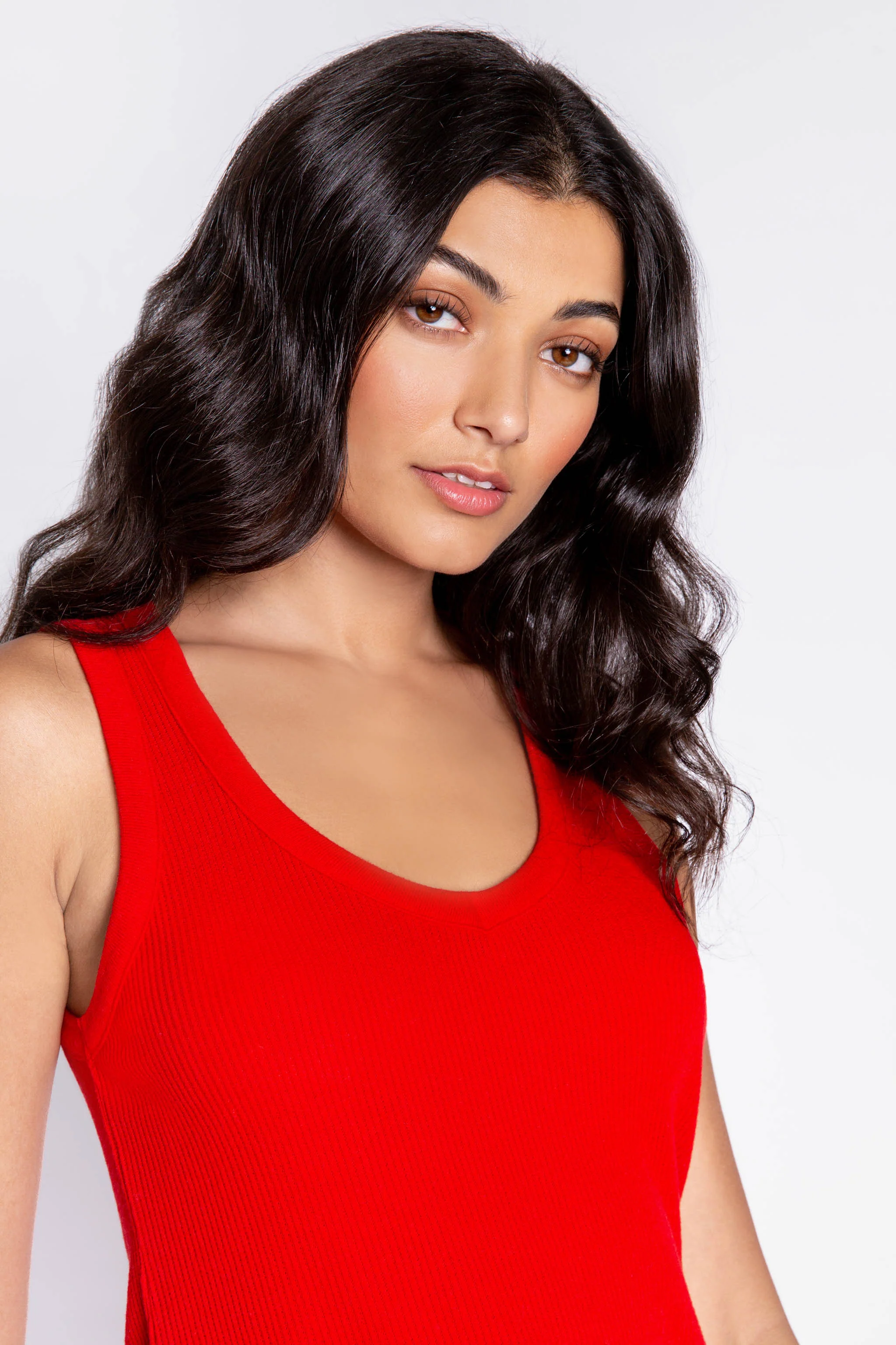 Textured Essentials Red Tank Top - Image 2