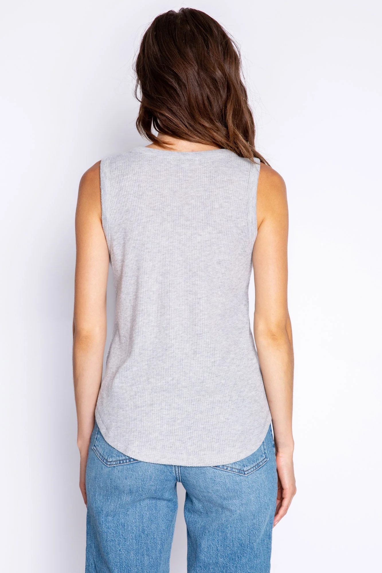 Textured Essentials Heather Grey Tank Top - Image 7