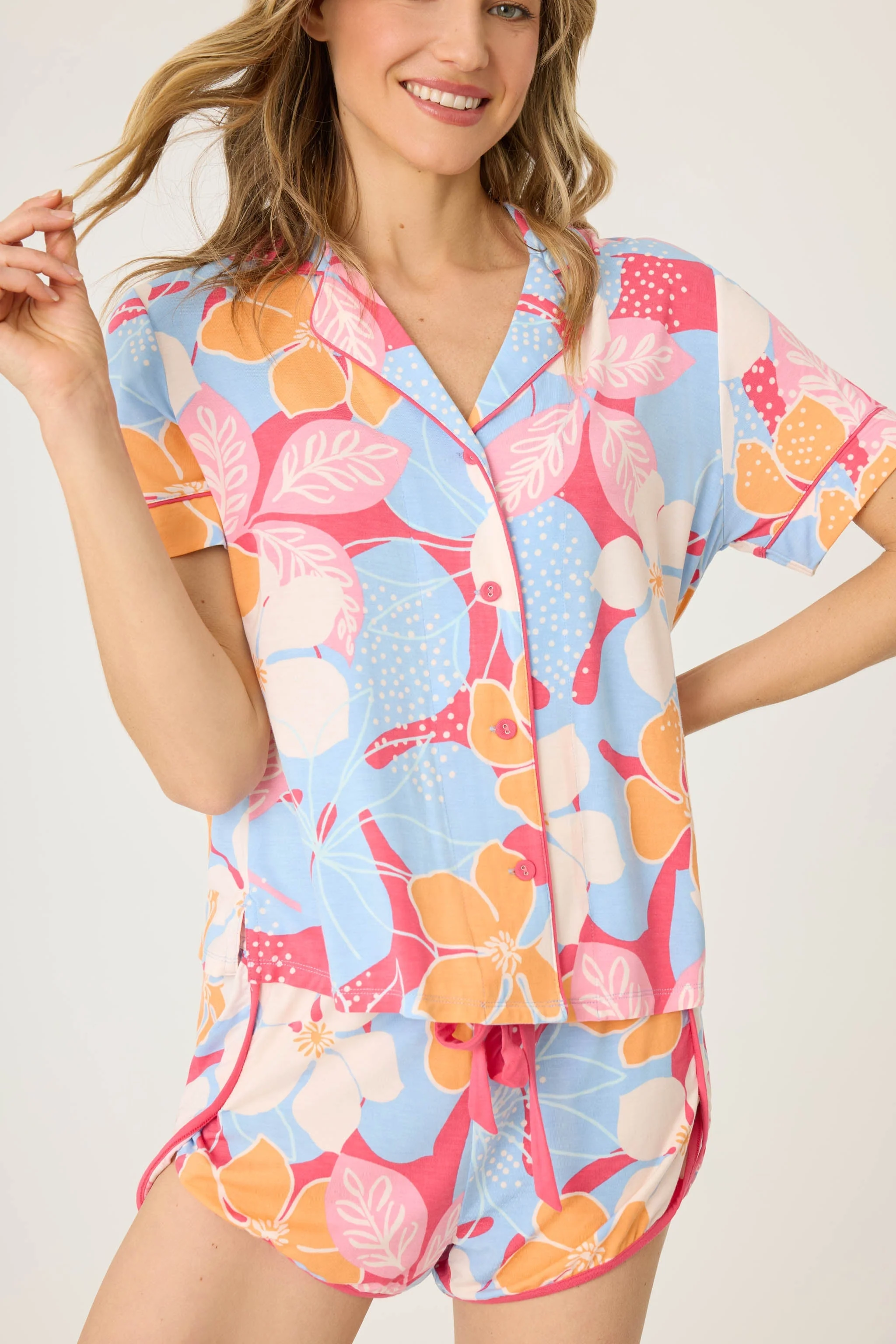 Tropical Dreams Floral Short Sleeve Top - Image 2