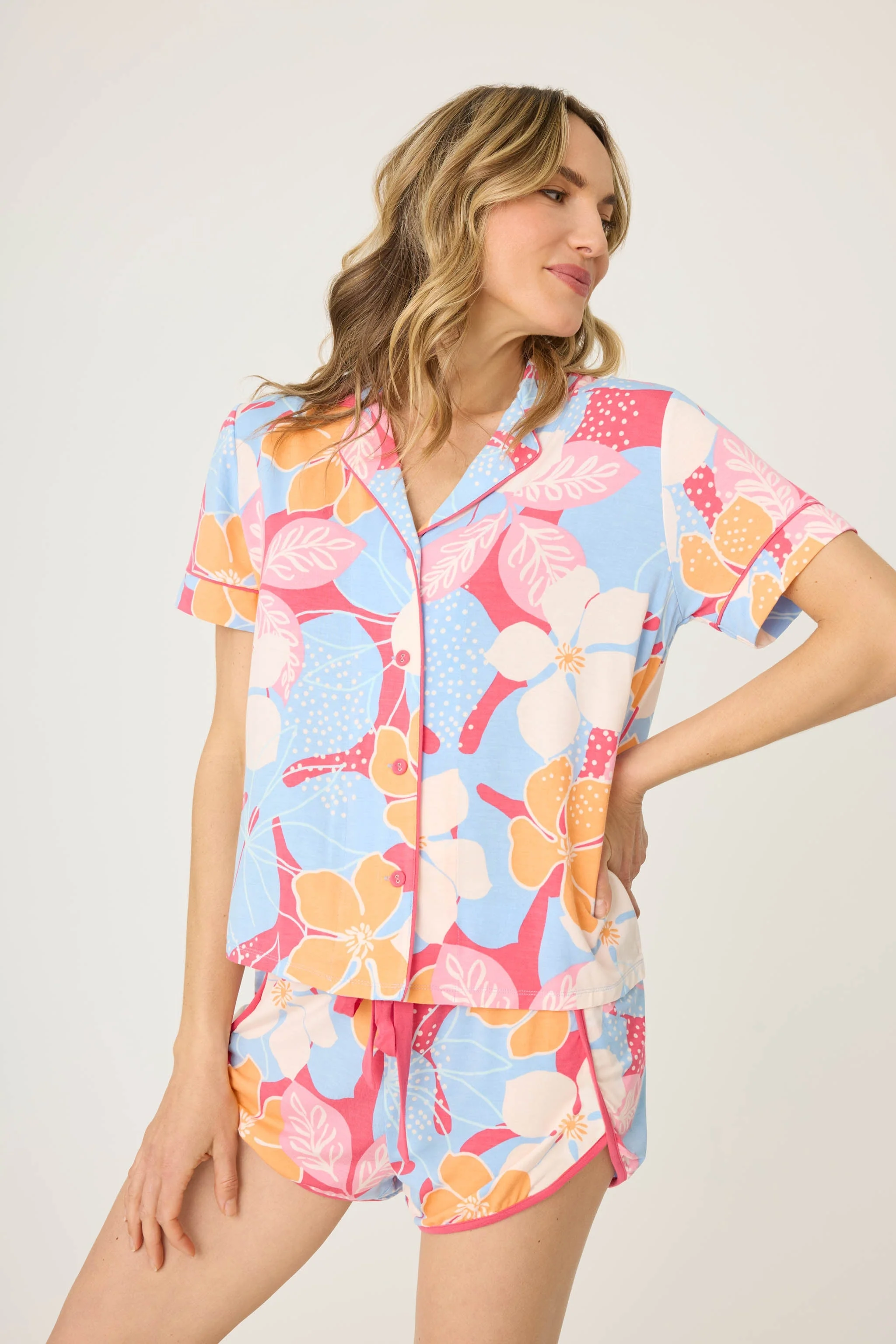 Tropical Dreams Floral Short Sleeve Top - Image 3