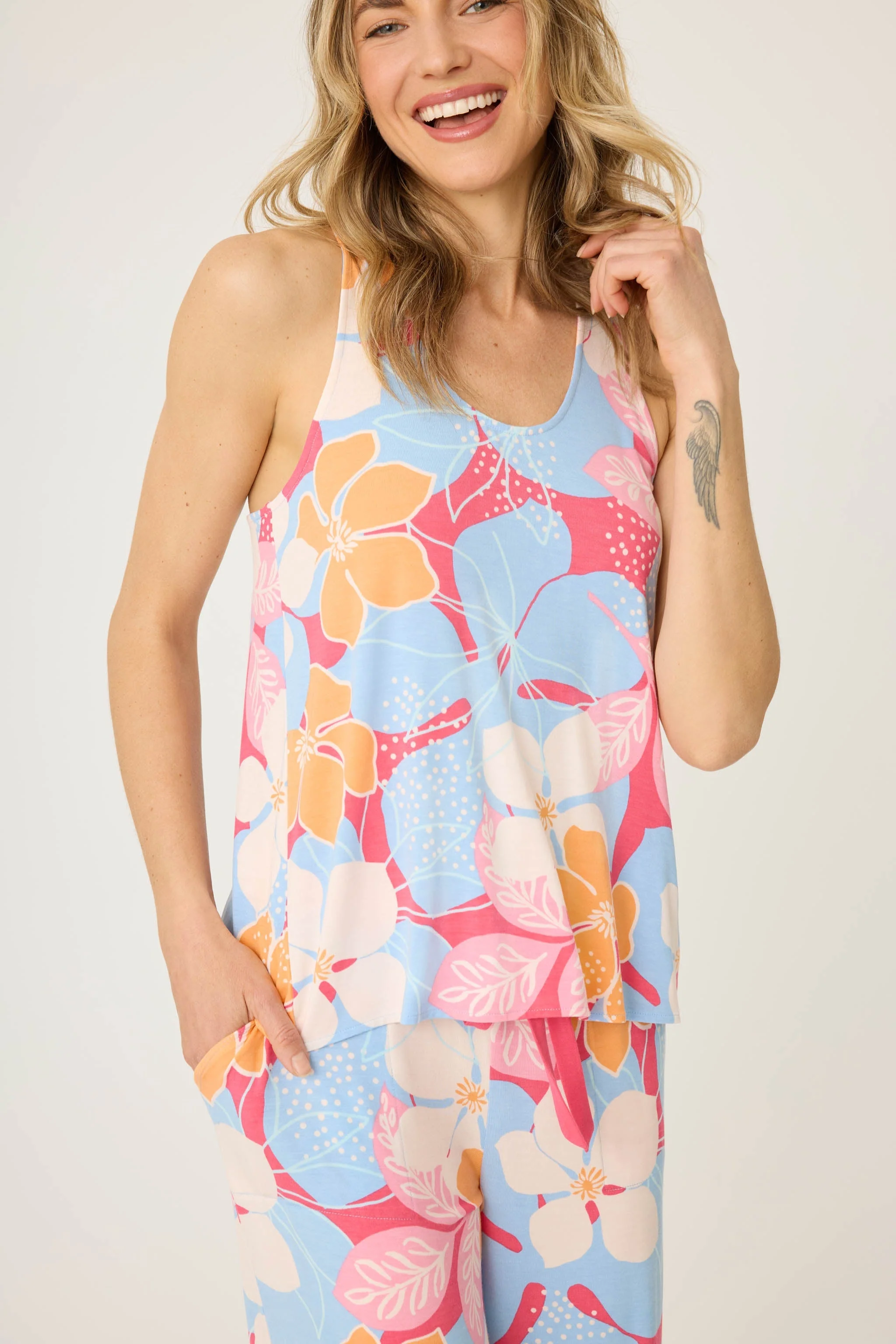 Tropical Dreams Floral Tank Top - Image 2