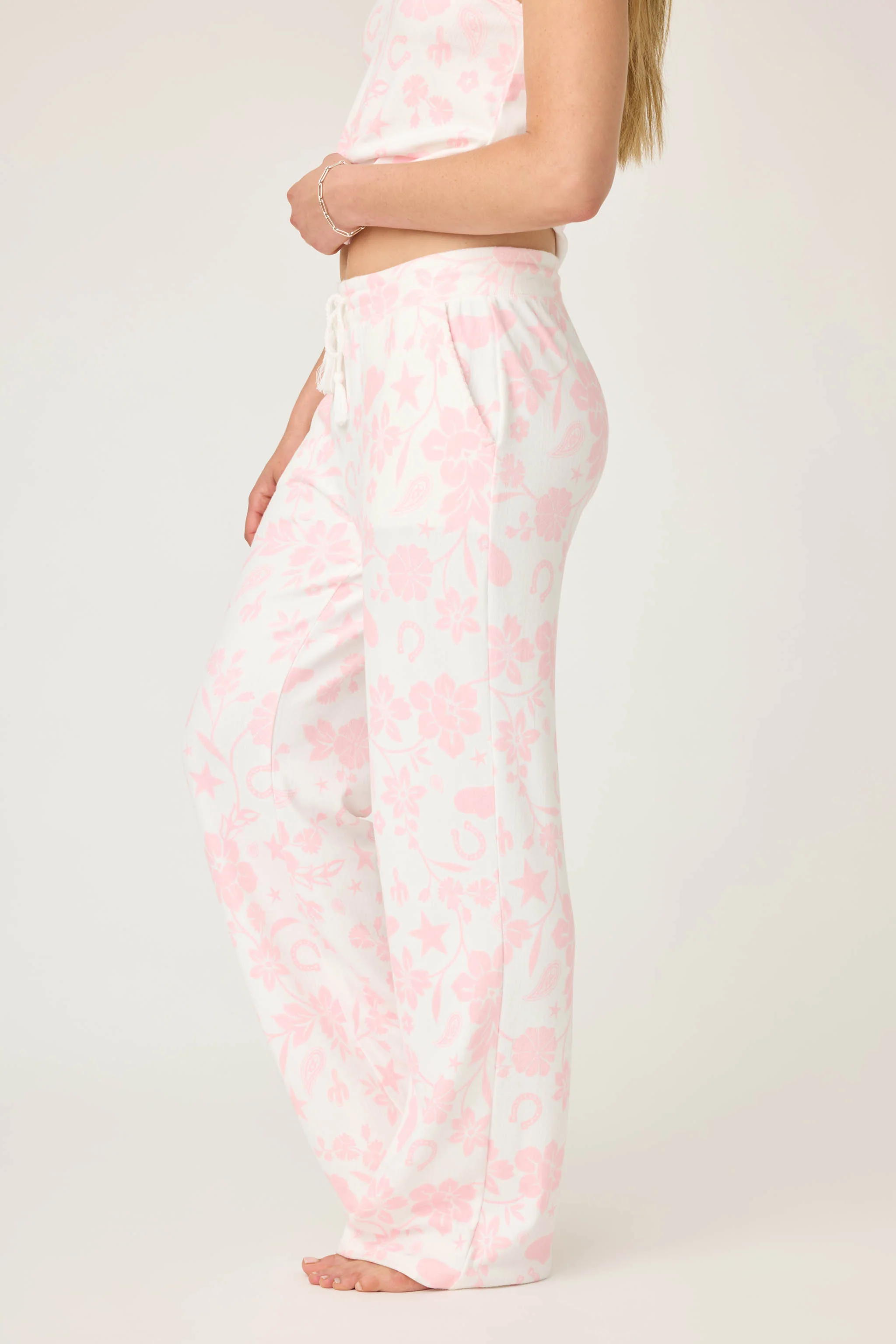 Wild Flower Western Floral Print Open Leg Pants - Image 4