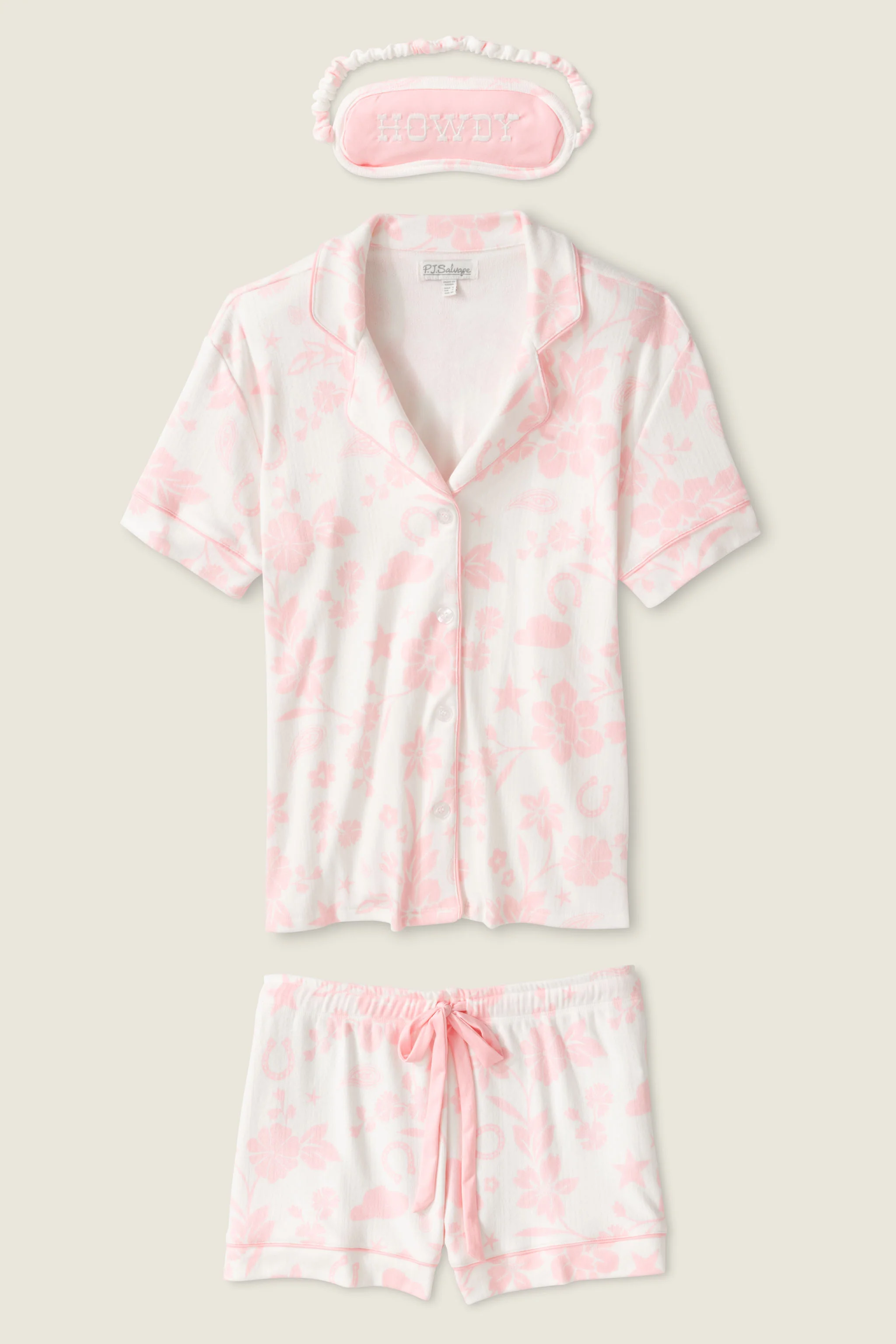 Wild Flower Western Print Pointelle 3-Piece Short Set - Image 3