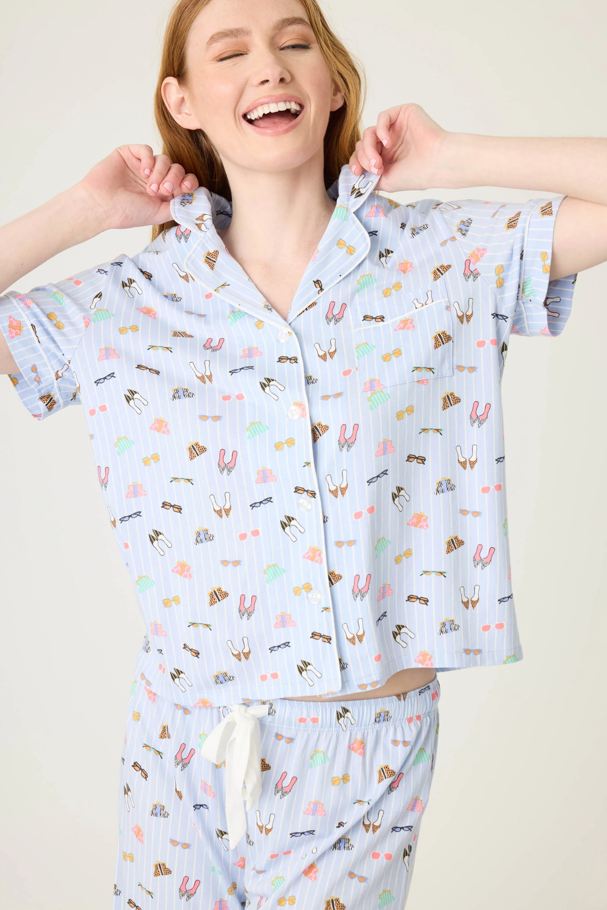 Whimsy Shoes Cropped PJ Set - Image 2